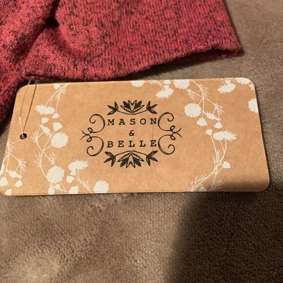 Mason & Belle Twist Front Long Sleeve Top Soft Mauve Speckled Size Small NWT - Picture 6 of 11